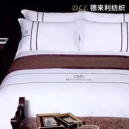 Sheraton Style Burgundy Stripe Hotel Bedding Ensemble