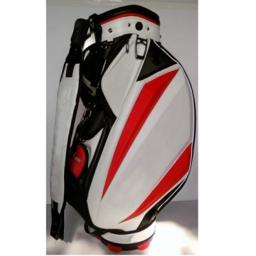 Classical Golf Club Bag, White/Red Golf PU Bag