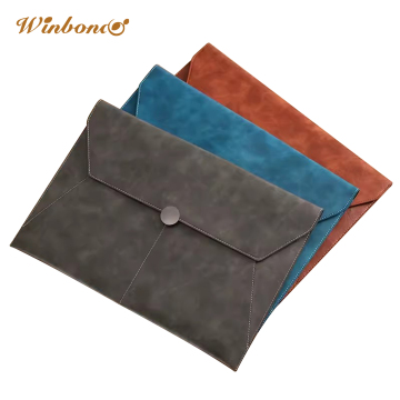 PU Leather A4 Document Holder - Waterproof File Folder for School and Office