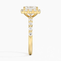 Asscher Cut Lab Diamond နှင့်အတူ 18k ရွှေလက်စွပ်