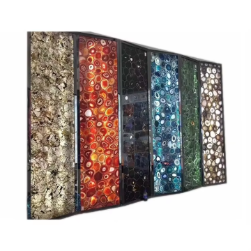 Slab batu agate backlit warna -warni untuk countertops dan ubin