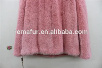 Pink Color Real Mink Coat