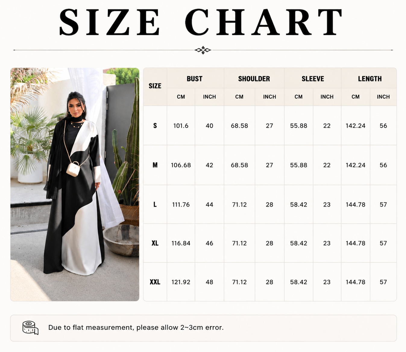 Color Block Open Abaya Front View