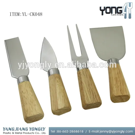 Ecofriendly & natural finish 4pcs cheese knife set with bamboo handle