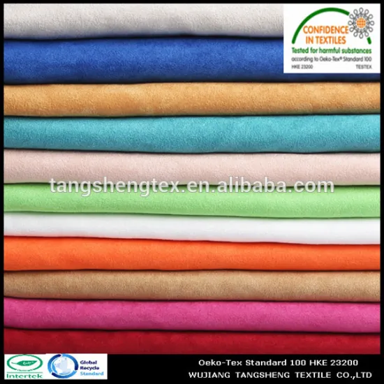 100%Recycled polyester bottle suede fabric with brushed for pillow