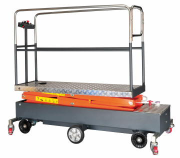 Hydraulic Scissor Lifting Trolley for Greenhouse Tomato Harvesting