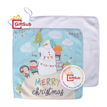Wholesale Polyester Sublimation Blank Square Tea Towels - 30*30cm with Hang Loop - Microfiber Kitchen Towel