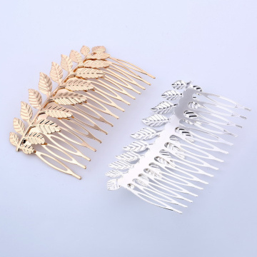 New Style Hair Jewelry Individual Gold Silver Color Leaf Hair Comb Wedding Hair Accessories For Lady Hair Clip Festival Hairpin