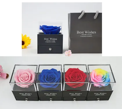 Acrylic Box Preserved Flowers - Eternal Blooms Encased