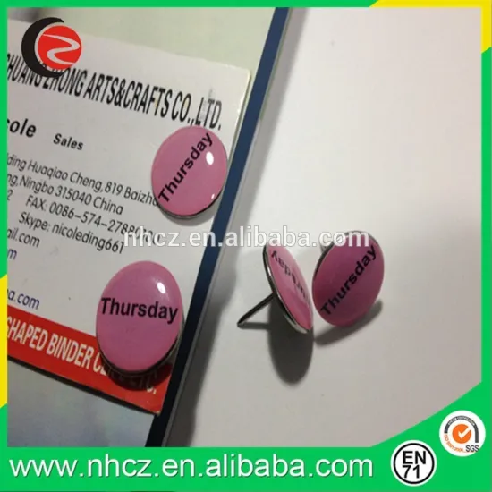 Round Pink Thursday Custom Push Pin