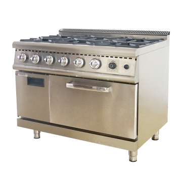 Heavy Duty Gas Cooking Range With 6 - Burner And Oven