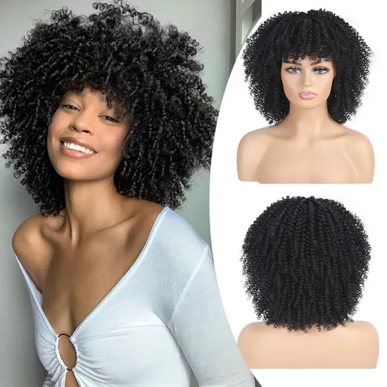 samples headband wig vendors synthetic hair black Red blonde short wigs for black women synthetic curly fro wigs