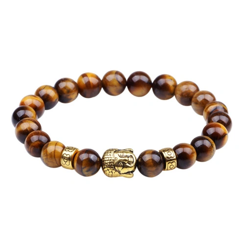 Doble Pulsera De Ojo De Tigre Natural Para Hombres Buda 7 De Doble Pulsera De Ojo De Tigre Natural Para Hombres Buda 7 De