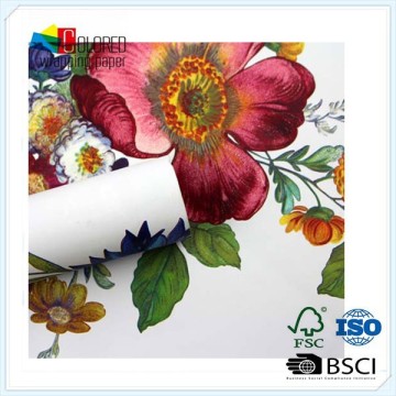 flower design printing wrapping paper roll exquisit paper roll