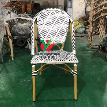 Stackable Bamboo Dining Chairs for Restaurant Canteen and French Bistro Rattan Chairs