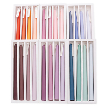 4pcs Colored Dinner Taper Candles for Wedding Christmas