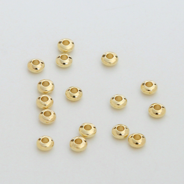 Hochglänzende, lose 14K Gold plattierte Messing -Abakus -Perlen für DIY -Schmuckherstellung