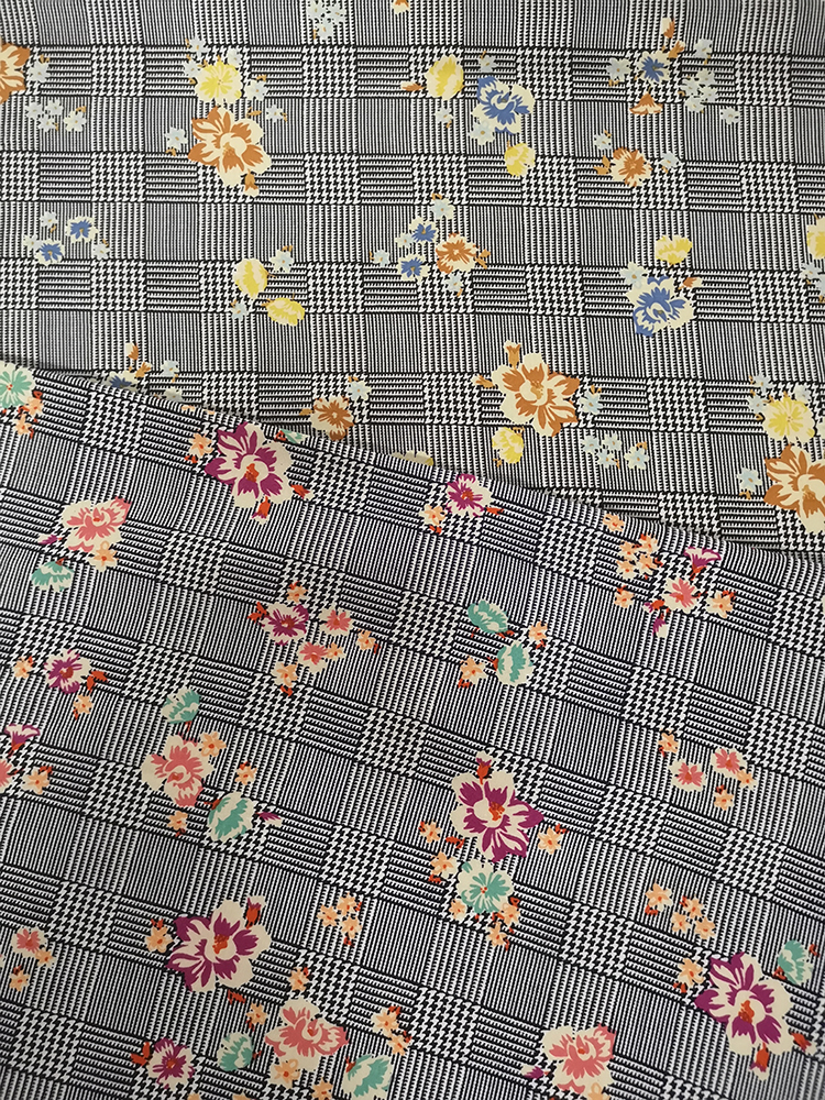 Tela leve da impressão de Rayon Challis 30S da flor da textura