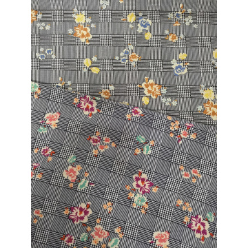 Tela leve da impressão de Rayon Challis 30S da flor da textura