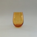 Amber color ribbed glass drinkwares set whosale