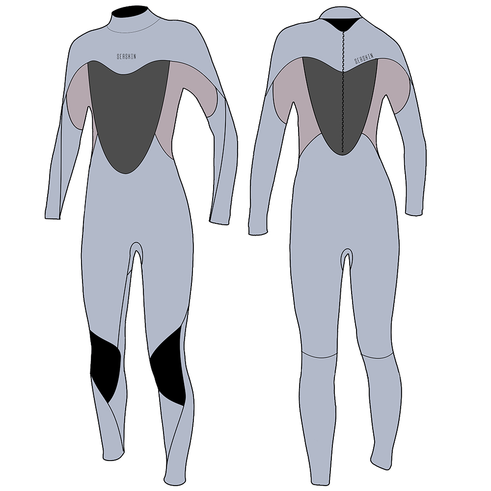 Seaskin Γυναικεία φερμουάρ Pull Fullsuit Diving Wetsuits