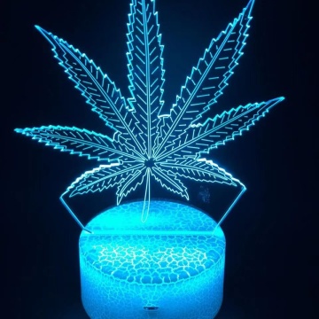 Maple Leaf 3D LED Night Light with Touch Switch and Illusion Lamp