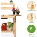 Outdoor Mobile Garden Potting Bench Wood Workstation Table