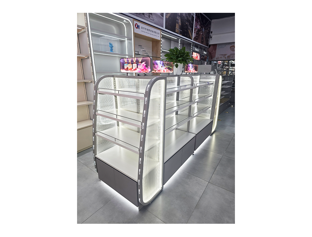 LED Lighted Double Sided Island Gondola Shelf x