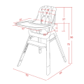 Chaise haute pour bébé avec 3 positions de pédale réglables