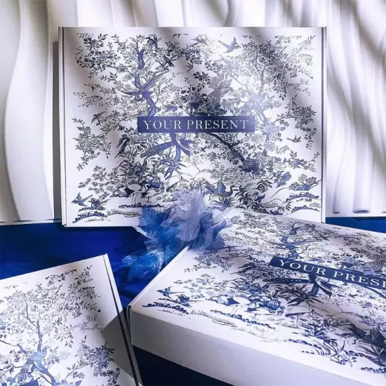 Hard brushed logo packaging paper box