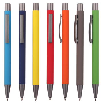 Custom Logo Engraved Luxury Black Aluminum Ball Pen