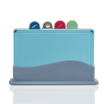 Colorful Anti-slip Food Grade Plastic Cutting Board Set with Holder