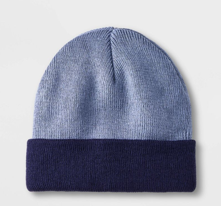 Colorblock कफ्ड बीन सर्दियों बुना हुआ beanie टोपी