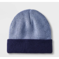 Colorblock कफ्ड बीन सर्दियों बुना हुआ beanie टोपी