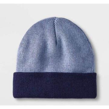 Farveblok mansjet beanie vinter strikket beanie hat