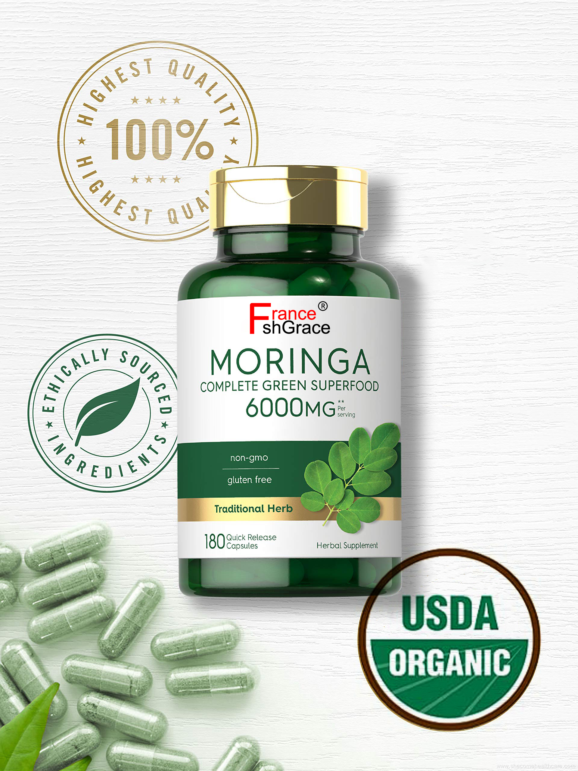 Moringa Oleifera Complete Gluten Free Moringa Leaf Capsules
