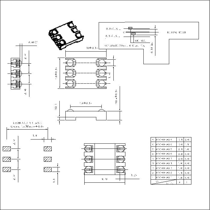 ATK-SIM6AA SIM Card Connector Full Plastic 6P With Difference Plastic Height