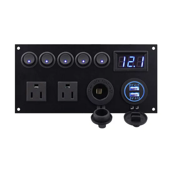 5 Gang Car Switch Panel LED Dual USB Cigarette Socket Charger 4.2A 12V for Marine RV Camper Caravan