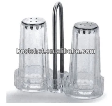 acryl Condiment set with shelf Condiment set with holder