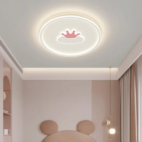 Surface Mounted Round LED Ceiling Lights - Pink Flush Mount for Home Bedroom and Living Room