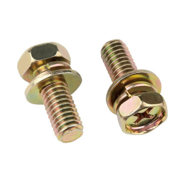 Hex Socket Head Cap SEMS Screws, Stainless Steel Fasteners with M8 Assembled Flat Washer & Spring Washer