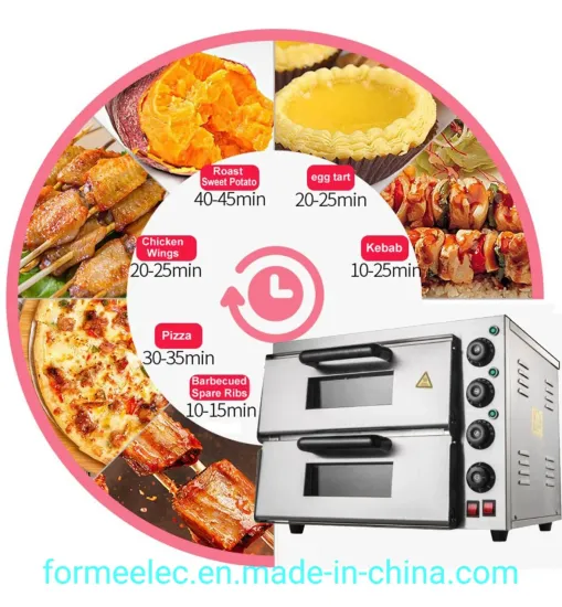 3kw Electric Pizza Oven 3000W Electric Oven 2 Decks 2 Trays Cake Burger Cake Baking Oven