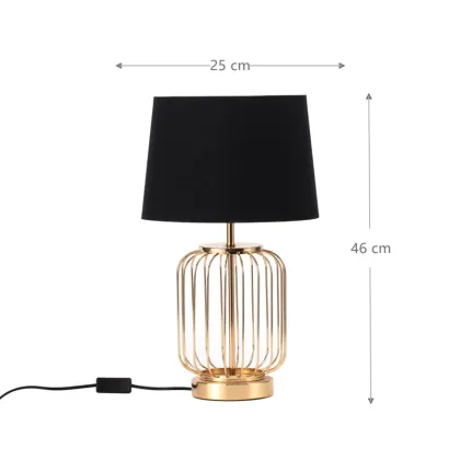 Manor Corridor Beside Decoration: Luxury Golden Iron Net Base Table Lamp for Study Desk