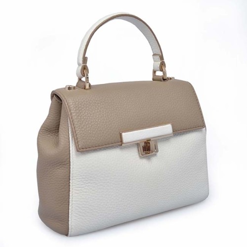Classic Contrast Color Handbags Women Leather Tote Bags