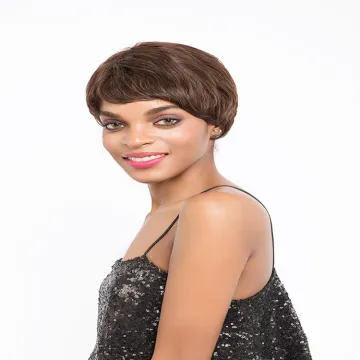 3 Inches Short Length Pixie Cut Human Hair Machine Made Wig Non Lace Hair Wig For Black Women