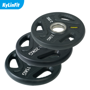 Three-Hole PU Barbell Weight Plate for Professional Strength Training
