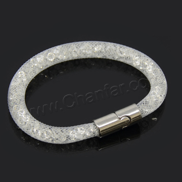 Wholesale new arrival white Resin crystal filled mesh bracelet jewelry for promotion gift