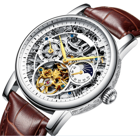 Mechanical leather watch custom with your logo Mechanical leather watch custom with your logo