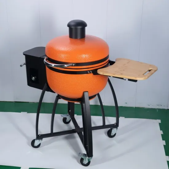 24inch Ceramic Electric Pellet Smoker BBQ Grill for Outdoors Patio