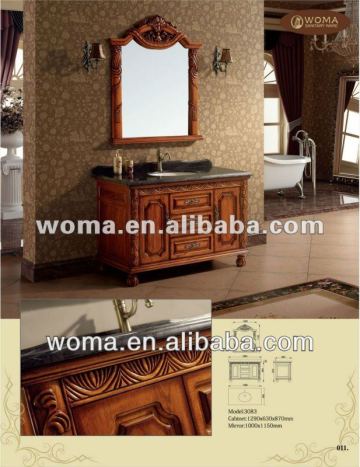 counter wash basin wooden cabinet